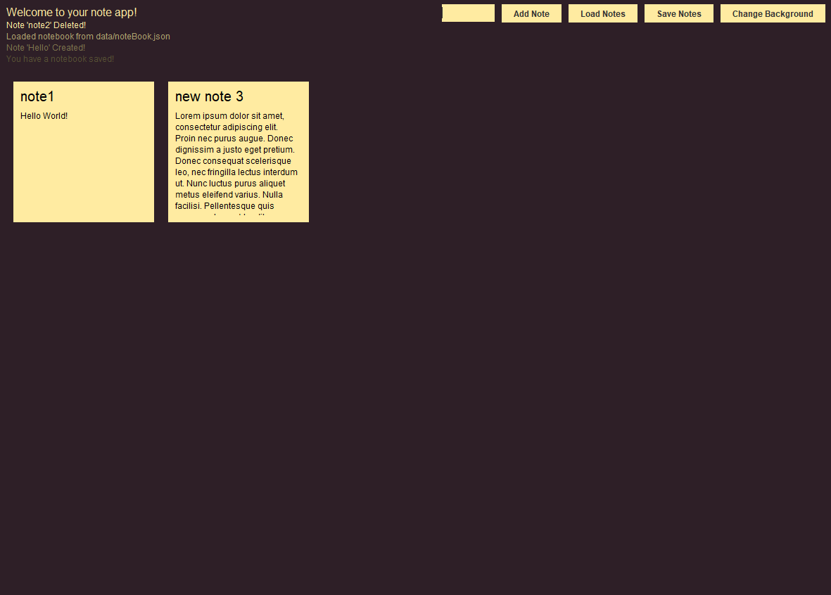 Note taking app preview